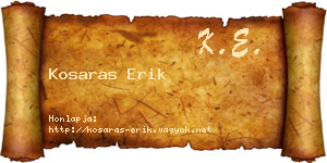 Kosaras Erik névjegykártya