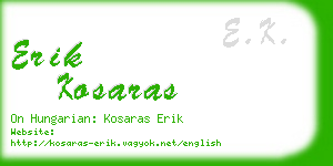 erik kosaras business card